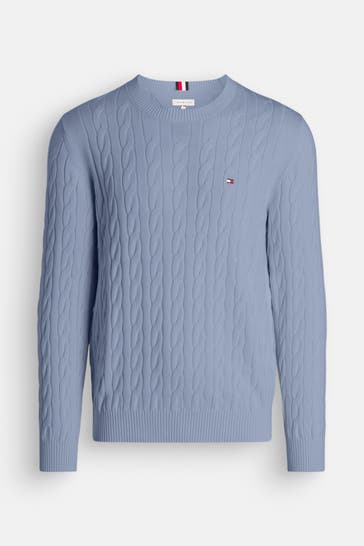 TOMMY HILFIGER Strickpullover taubenblau