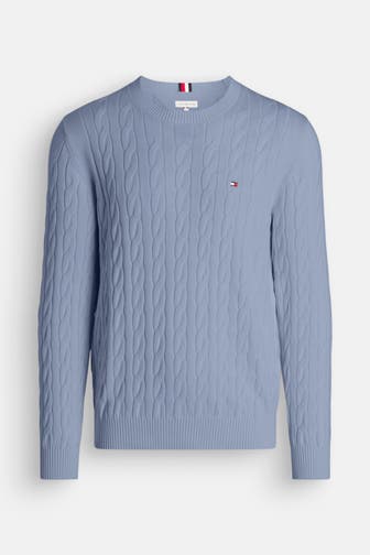 TOMMY HILFIGER Strickpullover taubenblau