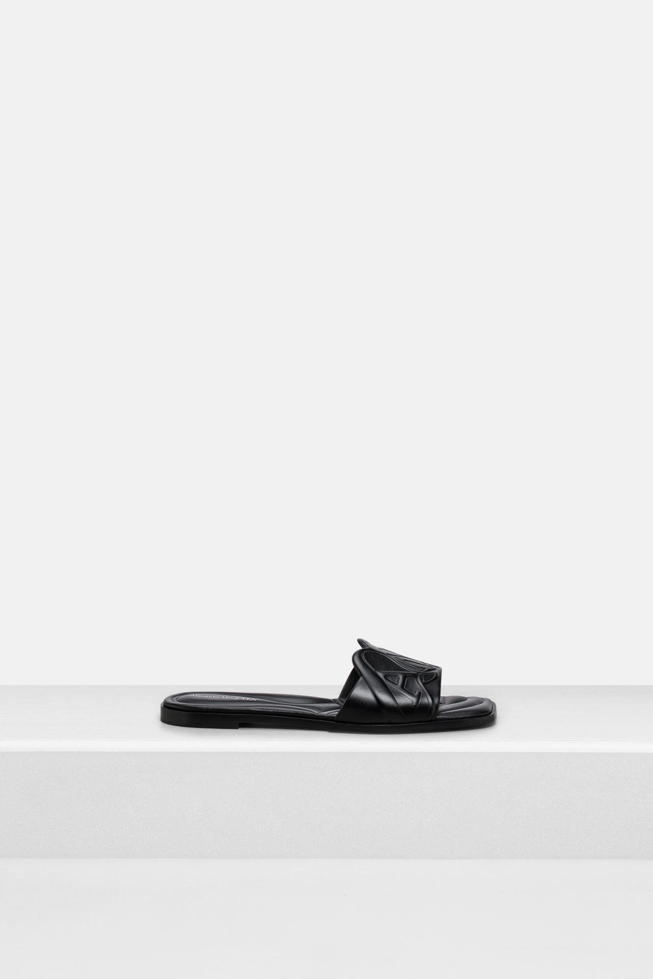 ALEXANDER MCQUEEN Leder-Slides schwarz, Bild 1