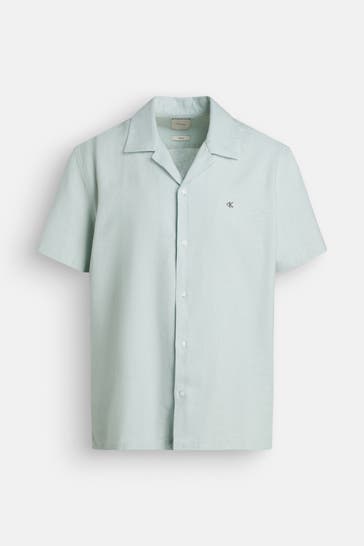 CK JEANS Leinenmix-Hemd mint