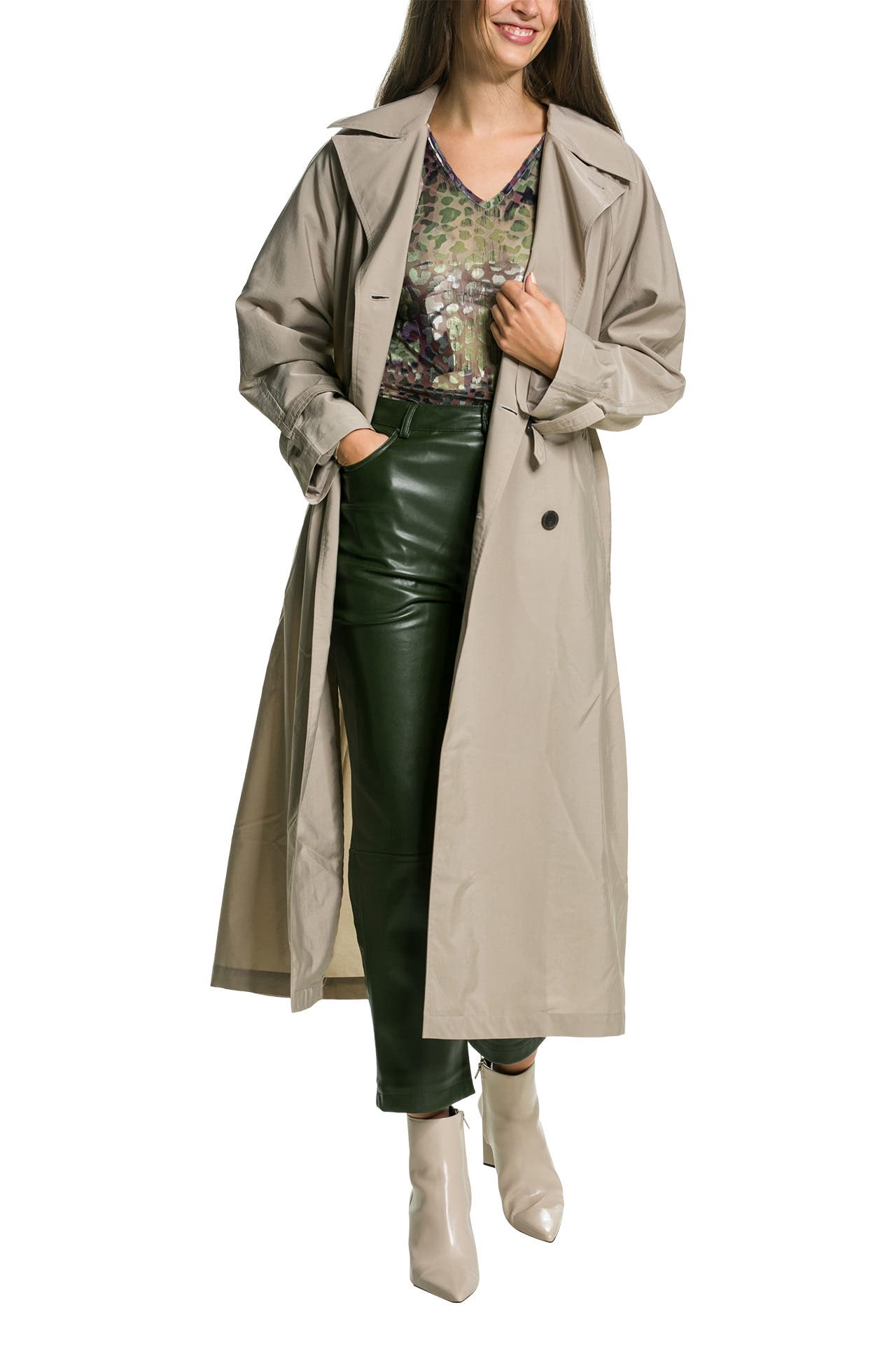 TED BAKER Kunstlederhose 'Plaider' dunkelgrün, Bild 1