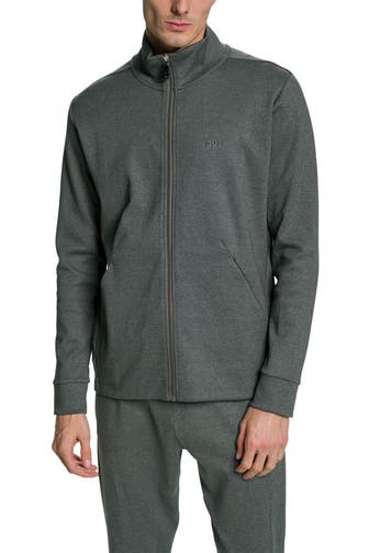 BOSS GREEN Sweatjacke 'Skaz' grau