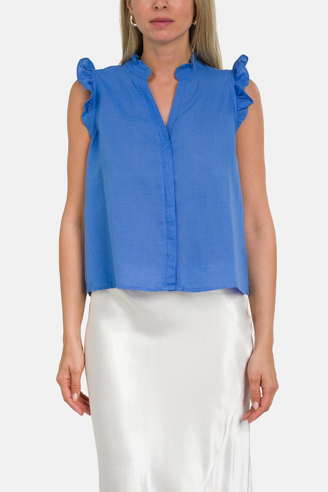 NEO NOIR Leinenmix-Top blau, Bild 1