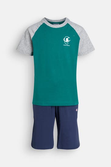 CHAMPION Set: T-Shirt und Sweatshorts mehrfarbig