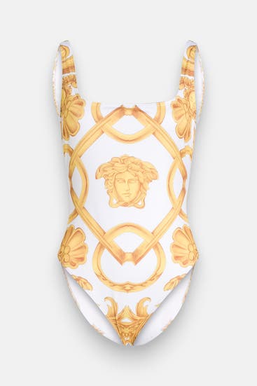 VERSACE - Badeanzug weiß gemustert