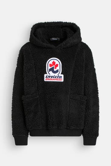 DSQUARED2 - Teddyfleece-Hoodie 'Invicta' schwarz