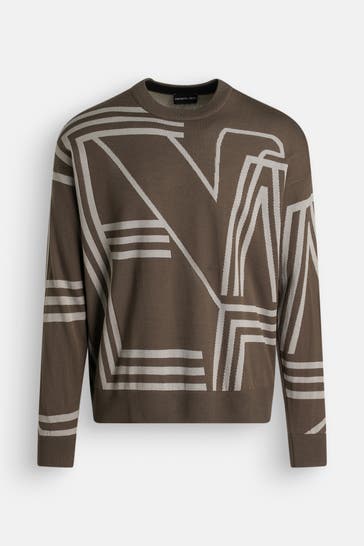 EMPORIO ARMANI Wollmix-Pullover gemustert