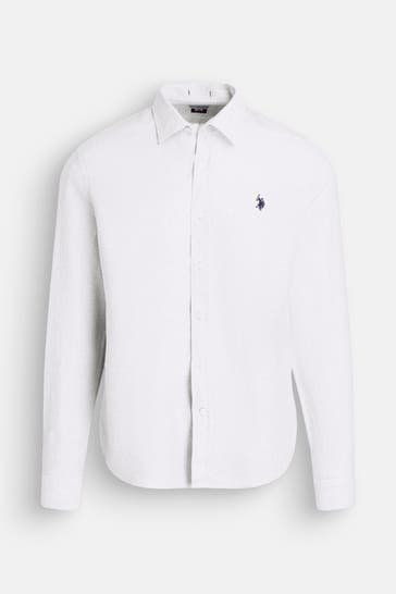 U.S. POLO ASSN. Leinenmix-Hemd 'Seme' Slim Fit
