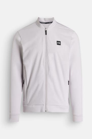 UNDER ARMOUR Sweatjacke 'Drive pro Storm' hellgrau