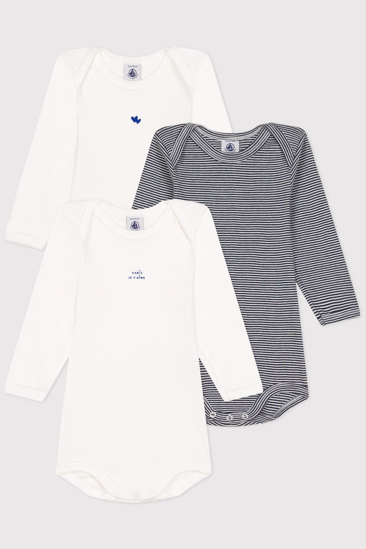 PETIT BATEAU 3er-Pack Bodies mehrfarbig, Bild 1