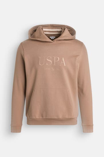 U.S. POLO ASSN. Hoodie hellbraun