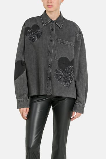 ELIAS RUMELIS Jeansbluse 'Beba' dunkelgrau