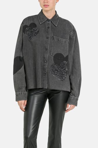 ELIAS RUMELIS Jeansbluse 'Beba' dunkelgrau