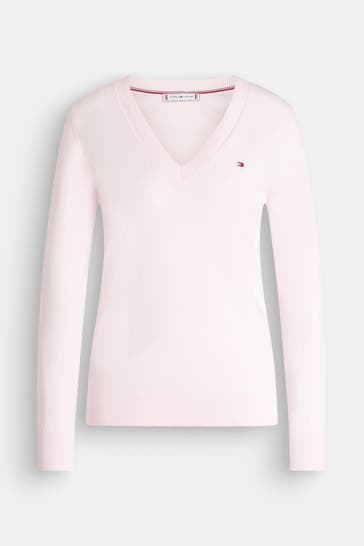 TOMMY HILFIGER Strickpullover rosa