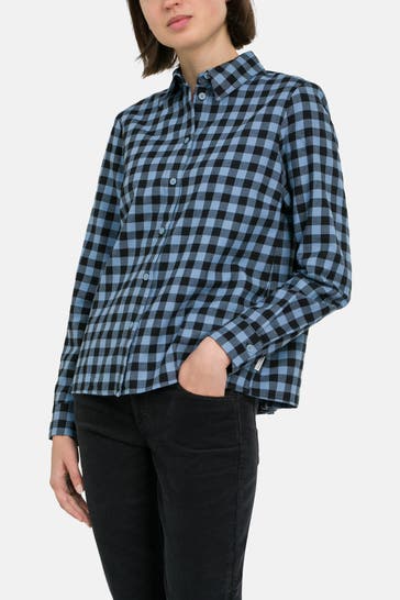 MARC O'POLO DENIM Casual-Bluse blau kariert