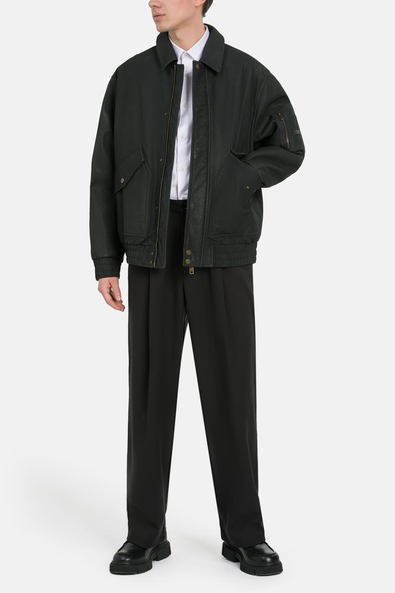 HUGO Leder-Blouson 'Lamoto' schwarz, Bild 1