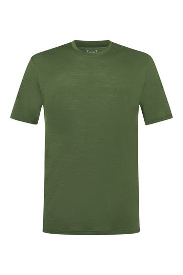 SUPER.NATURAL Wollmix-T-Shirt oliv