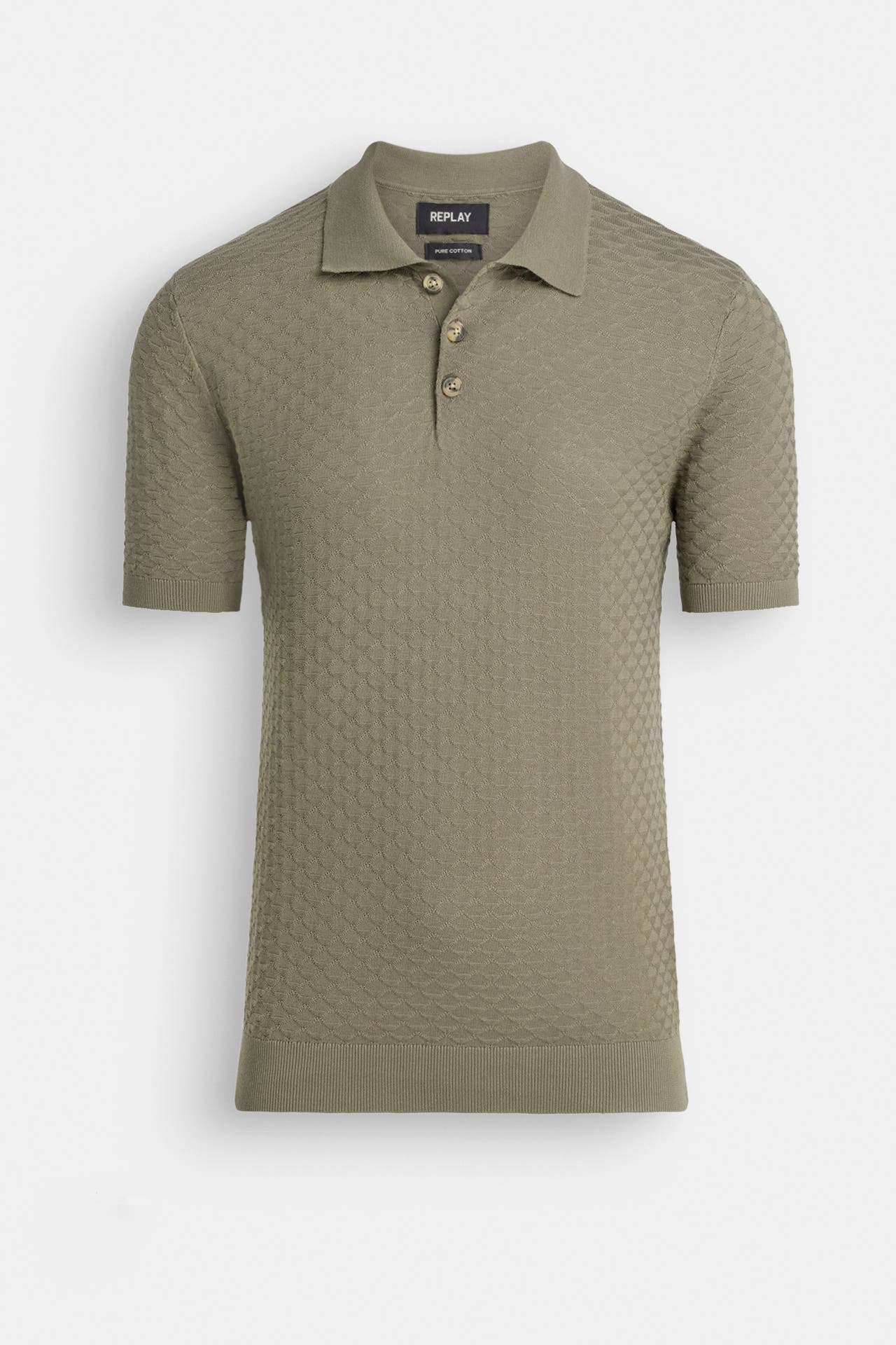 REPLAY Strick-Polo oliv, Bild 1