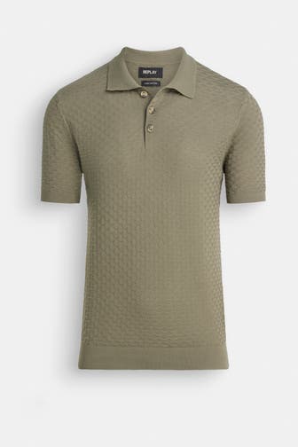 REPLAY Strick-Polo oliv