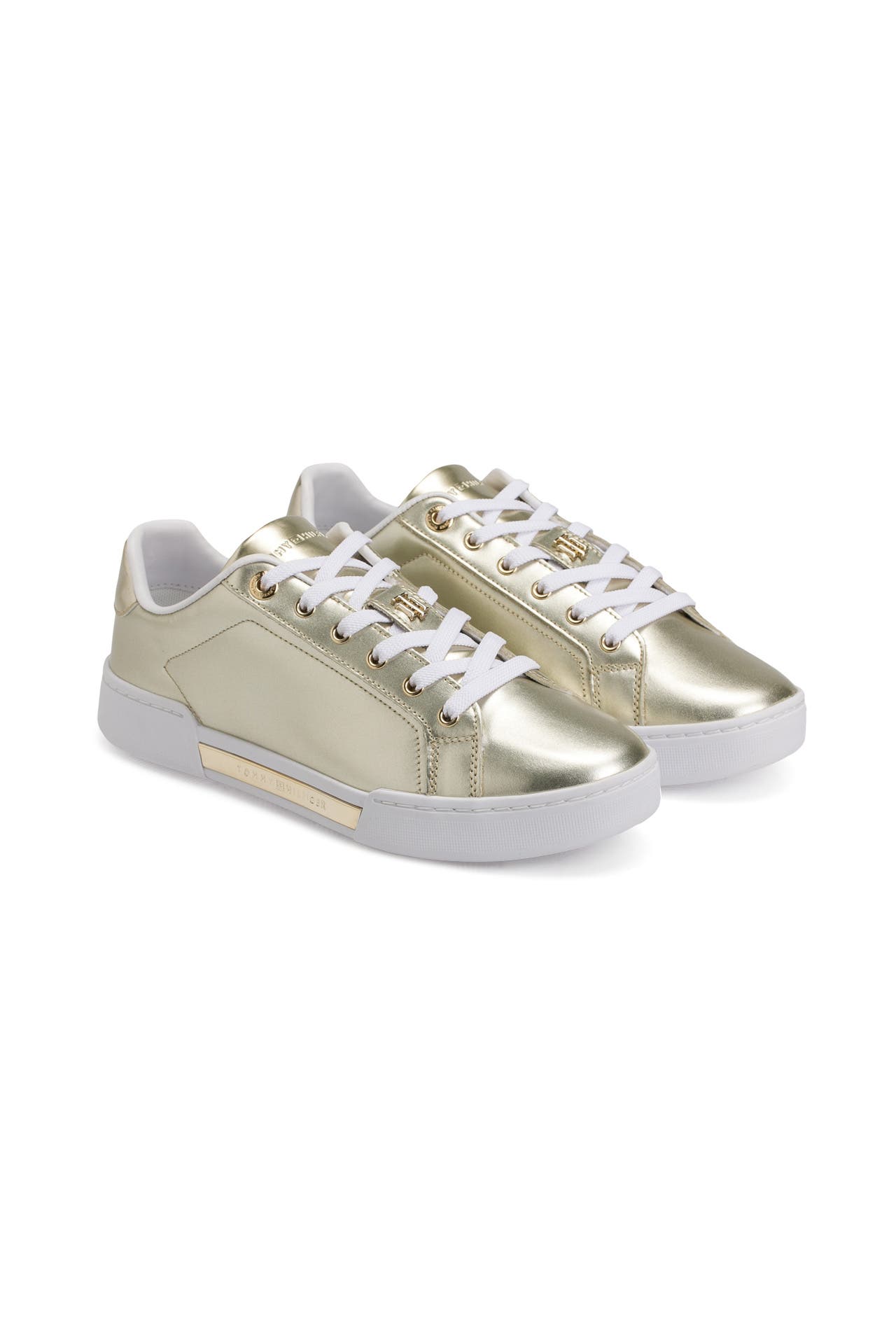 Tommy hilfiger shop gold sneakers