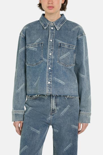 ELIAS RUMELIS Jeansjacke graublau gemustert