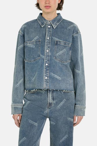 ELIAS RUMELIS Jeansjacke graublau gemustert