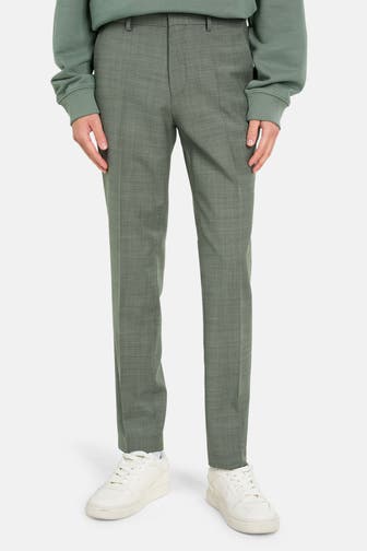 HUGO Wollmix-Stoffhose 'Hesten 232' grün