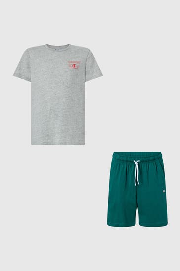 CHAMPION Set: T-Shirt und Sweatshorts zweifarbig