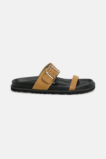 ESPADRIJ L'ORIGINALE Slides 'Nova Velour' camel