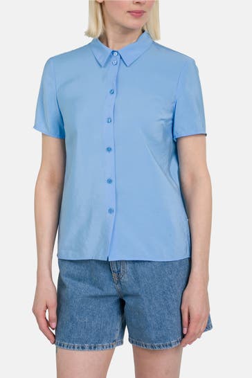 MARC O'POLO DENIM Kurzarmbluse blau