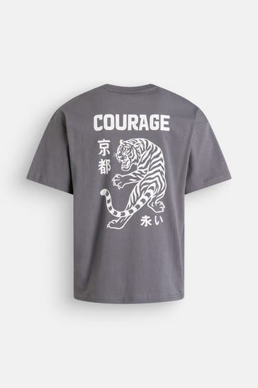 JACK & JONES T-Shirt blaugrau
