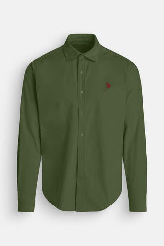 U.S. POLO ASSN. Cord-Hemd tannengrün