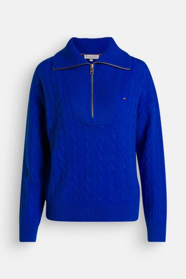 TOMMY HILFIGER Woll-Troyer royalblau