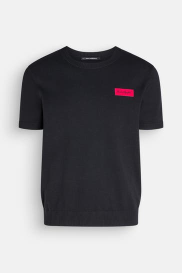 KARL LAGERFELD Strick-Shirt schwarz