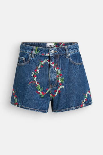 GANNI Jeansshorts gemustert