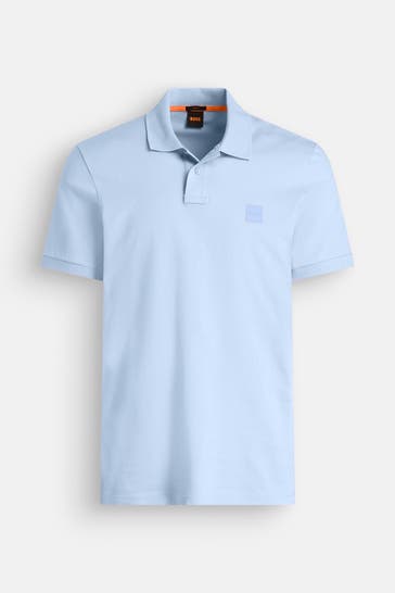BOSS ORANGE Polo-Shirt hellblau