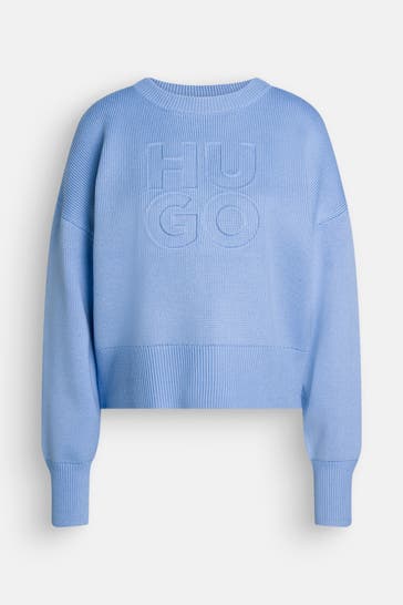 HUGO Wollmix-Pullover 'Sisminye' blau
