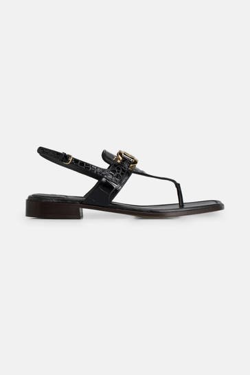 FERRAGAMO Leder-Sandalen 'Lula' schwarz