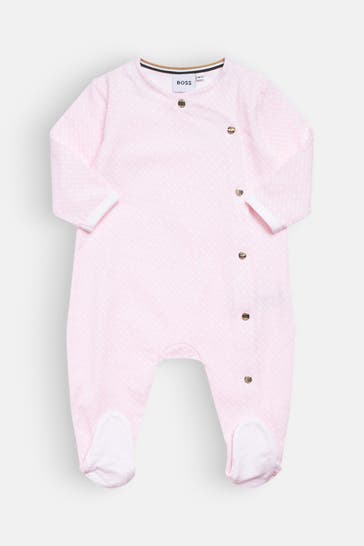 BOSS Set: Strampler & Mütze rosa