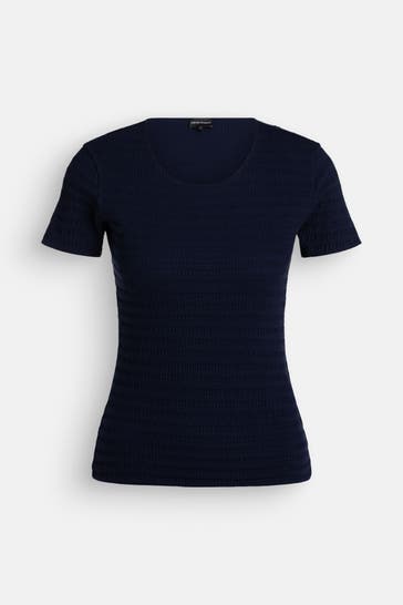 EMPORIO ARMANI Strickshirt dunkelblau