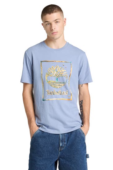 TIMBERLAND T-Shirt 'Stack' taubenblau