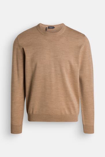 MAERZ MUENCHEN Schurwoll-Pullover hellbraun