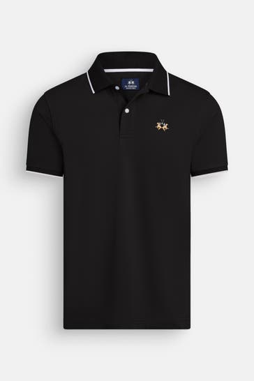 LA MARTINA Polo-Shirt schwarz