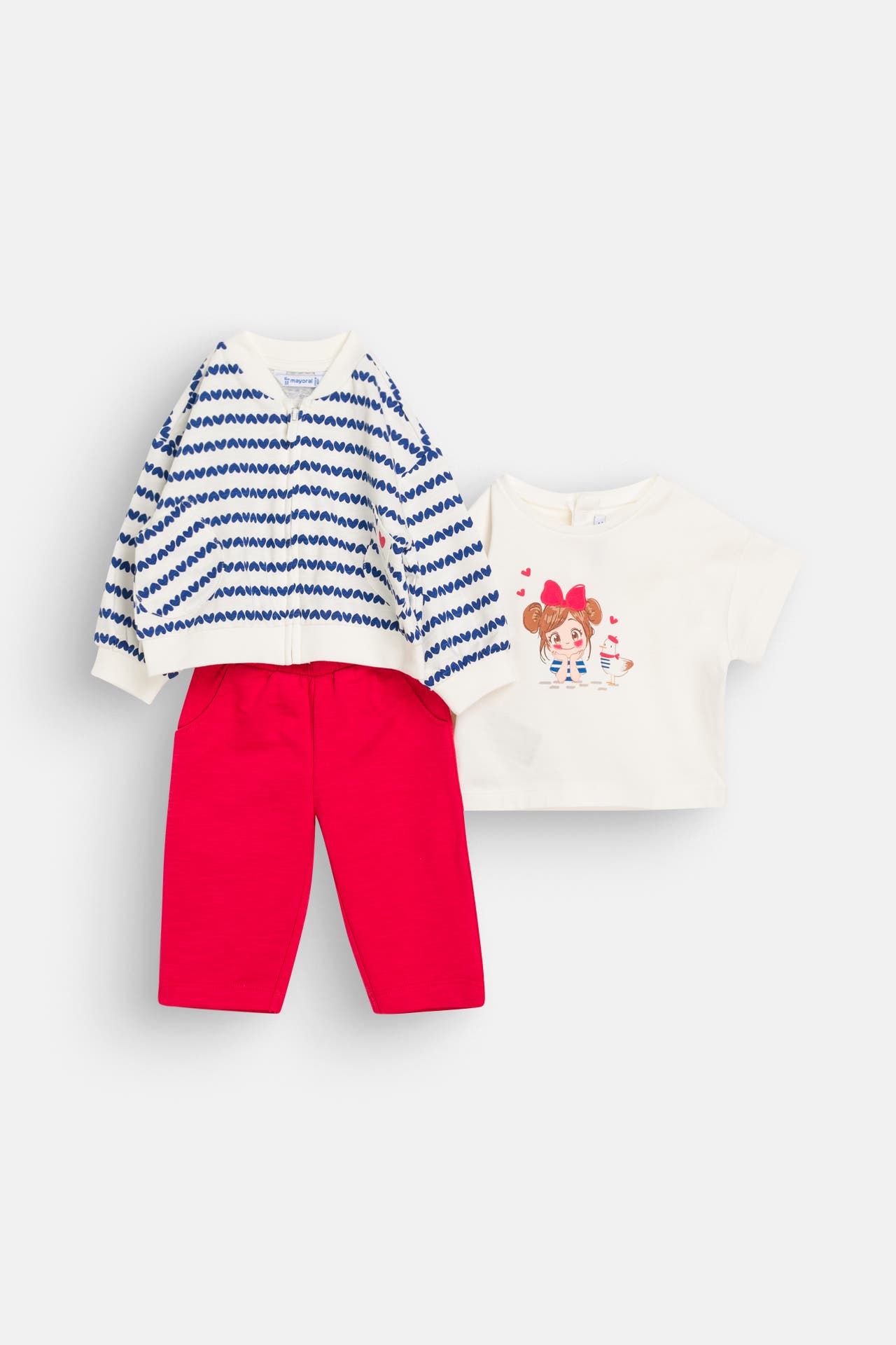 MAYORAL Set: T-Shirt, Sweatjacke und Jerseypants, Bild 1