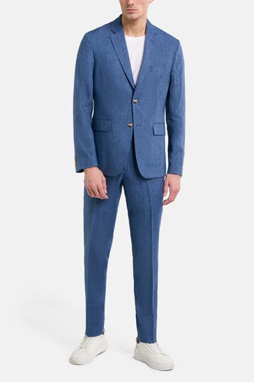 J.LINDEBERG Leinen-Anzug azurblau