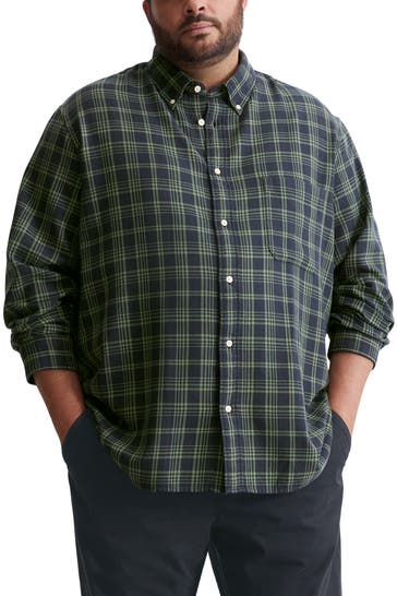 MARC O'POLO Karohemd grün gemustert