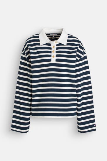 TOMMY HILFIGER Polo-Sweatshirt gestreift