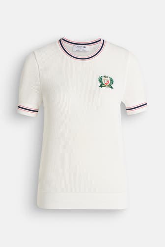 LACOSTE Strickshirt weiß