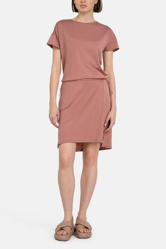 ICEBREAKER Jersey-Wollkleid dunkelrosa