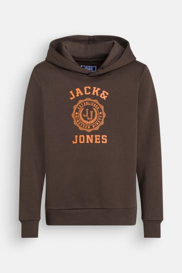 JACK & JONES Hoodie dunkelbraun